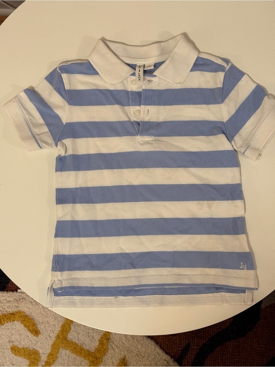 Janie and Jack Other - Janie and Jack Light Blue and White Horizontal Stripe cotton Polo 3T